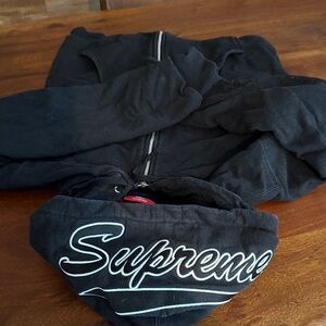 Supreme Black Zip-Up Hoodie